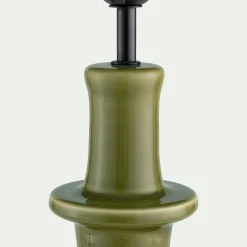 Pied de lampe électrifié en céramique D12cm - vert