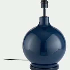 Pied de lampe électrifié en verre D34cm - bleu