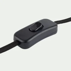 Pied de lampe électrifié en grès D26cm - jaune argan