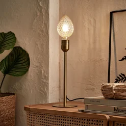 Pied de lampe électrifié en acier - doré H37,2cm