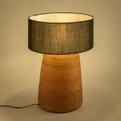 Pied de lampe électrifié en rotin H57cm - naturel