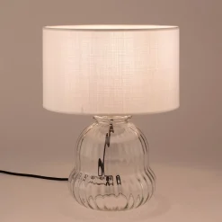 Pied de lampe électrifié en verre D20cm - transparent