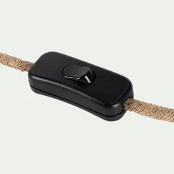 Pied de lampe électrifié en grès D24cm - beige