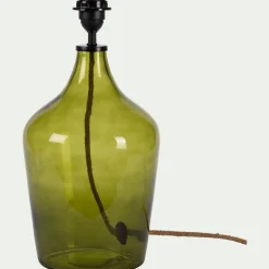 Pied de lampe électrifié en verre H40cm - vert