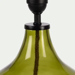 Pied de lampe électrifié en verre H40cm - vert