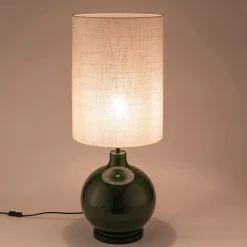 Pied de lampe électrifié en verre D34cm - vert