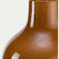 Pied de lampe électrifié en grès D15,5cm - jaune miel