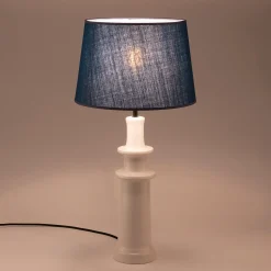 Pied de lampe électrifié en céramique D12cm - blanc