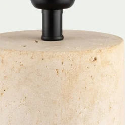 Pied de lampe électrifié en fibre de verre D14cm - beige