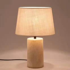 Pied de lampe électrifié en fibre de verre D14cm - beige