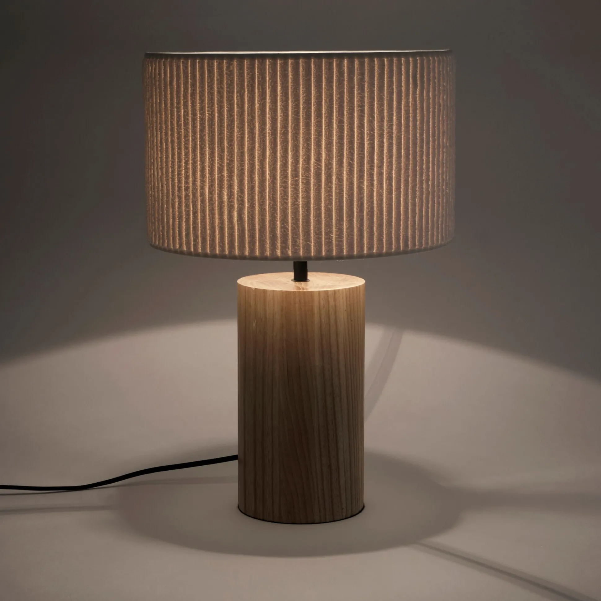 Pied de lampe électrifié en chêne H34,5cm - naturel