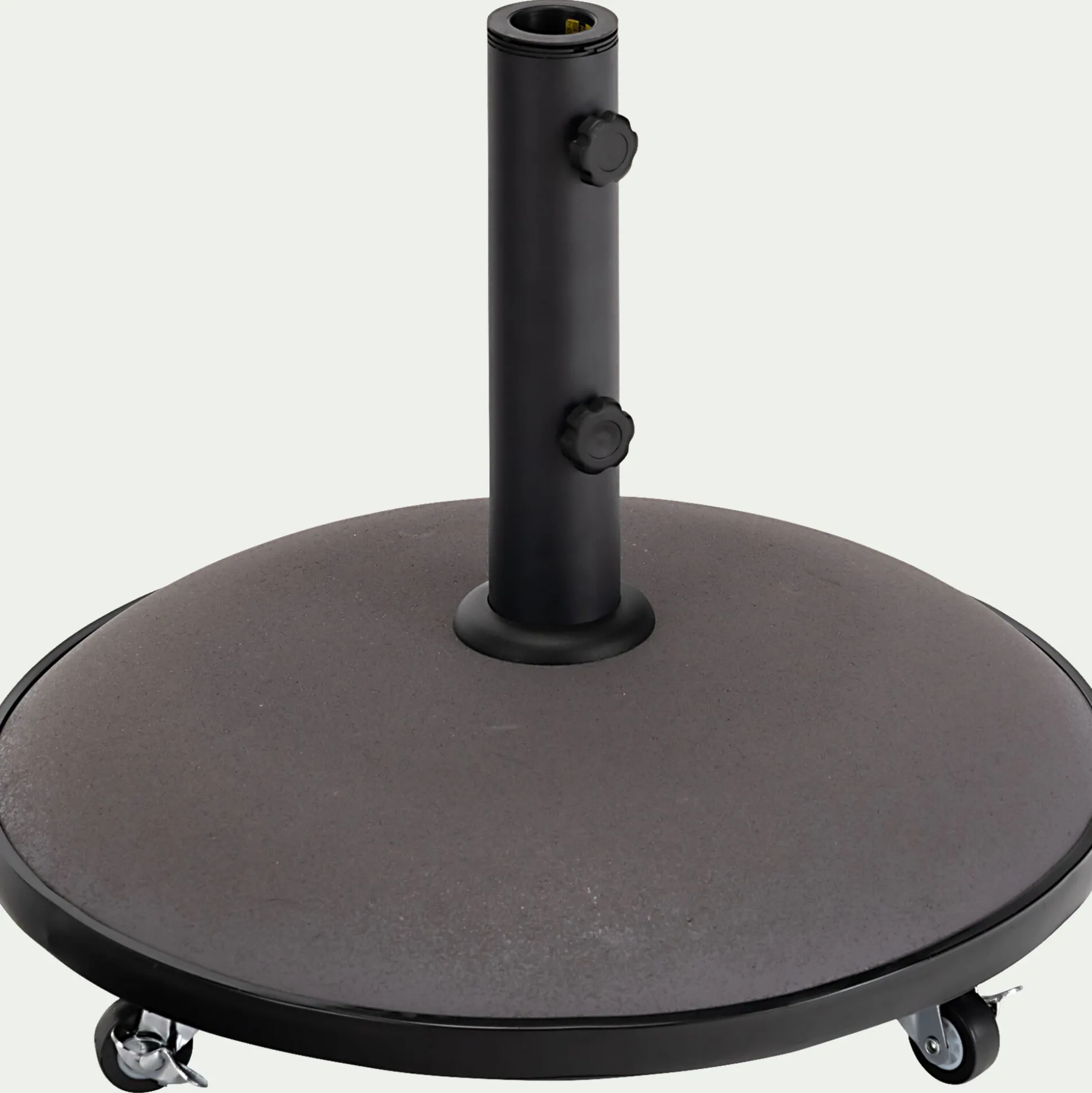 Pied de parasol en béton avec roulette 25kg - gris