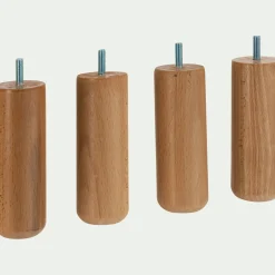 Pieds de sommier en bois de hêtre H15cm - jeu de 4