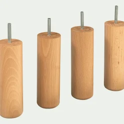 Pieds de sommier naturels H20 cm - jeu de 4