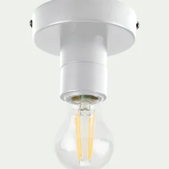Plafonnier électrifié en métal D10cm - blanc