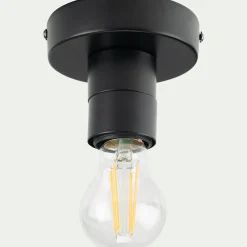 Plafonnier électrifié en métal D10cm - noir