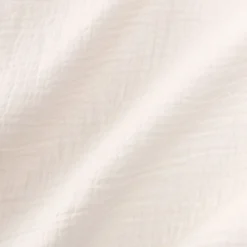 Plaid en triple gaze de coton finition point de cheval 130x170cm - blanc ventoux