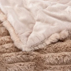 Plaid imitation fourrure - beige alpilles 130x170cm