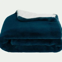 Plaid imitation fourrure 130x170cm - bleu figuerolles