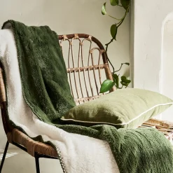 Plaid imitation fourrure 130x170cm - vert cèdre