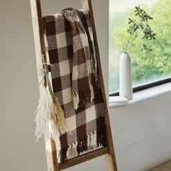 Plaid tartan en coton 130x170cm - vert mousse