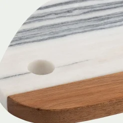 Planche à découper en marbre et acacia - blanc