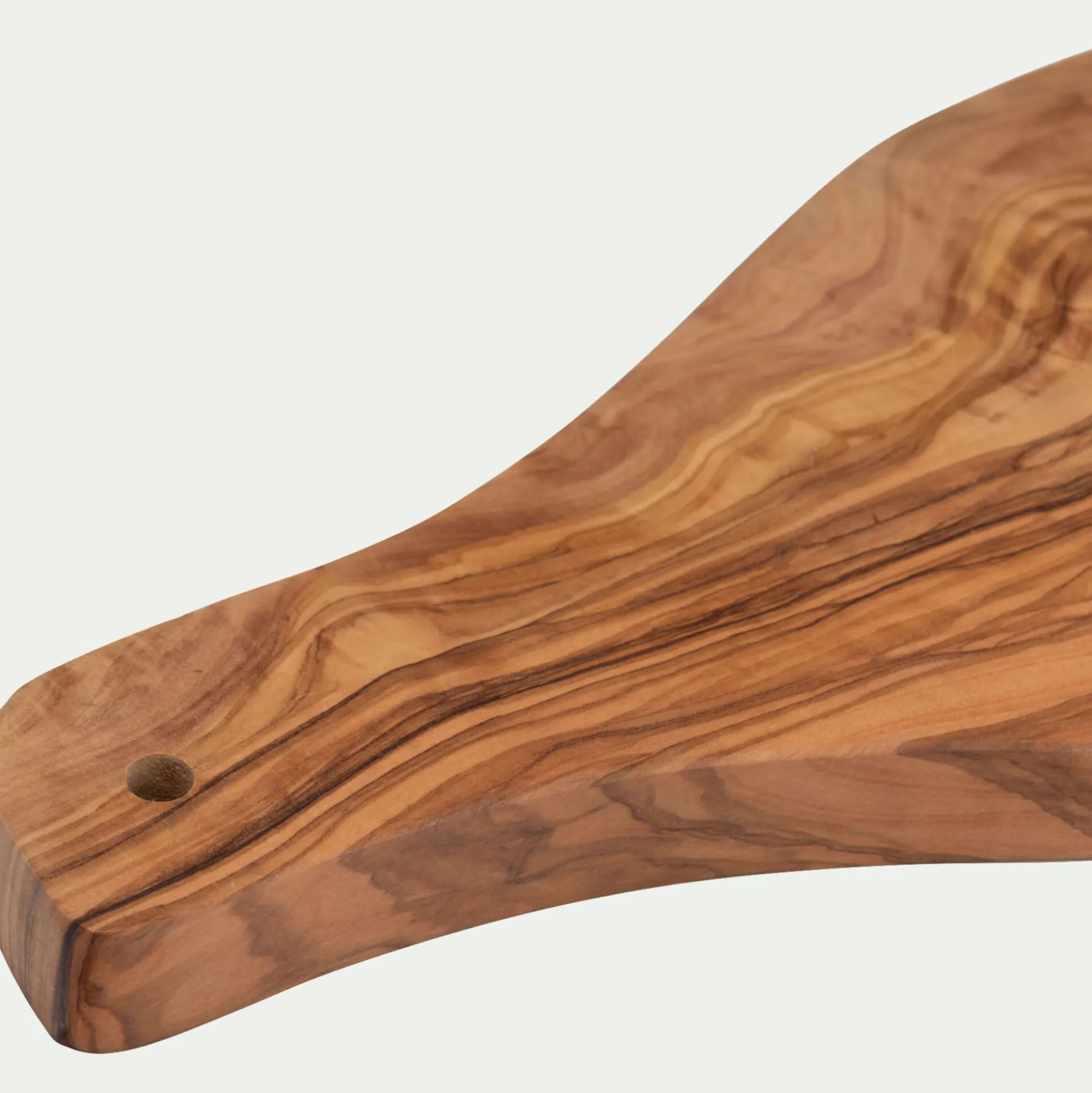 Planche de présentation organique en bois d'olivier 14x35cm - naturel