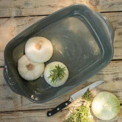 Plat à four en céramique L36,5cm - vert cèdre