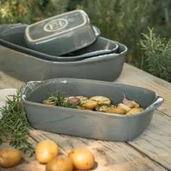 Plat à four individuel en céramique L22cm - vert cèdre