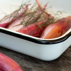 Plat à four rectangulaire en acier 25x35cm - blanc