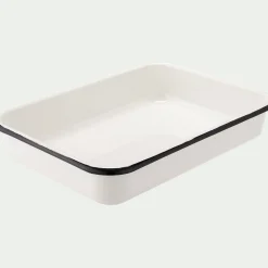Plat à four rectangulaire en acier 25x35cm - blanc