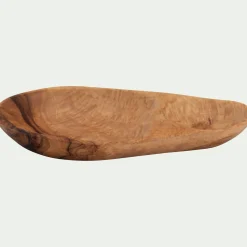 Plat à olives en bois d'olivier L17cm - naturel