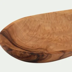 Plat à olives en bois d'olivier L17cm - naturel