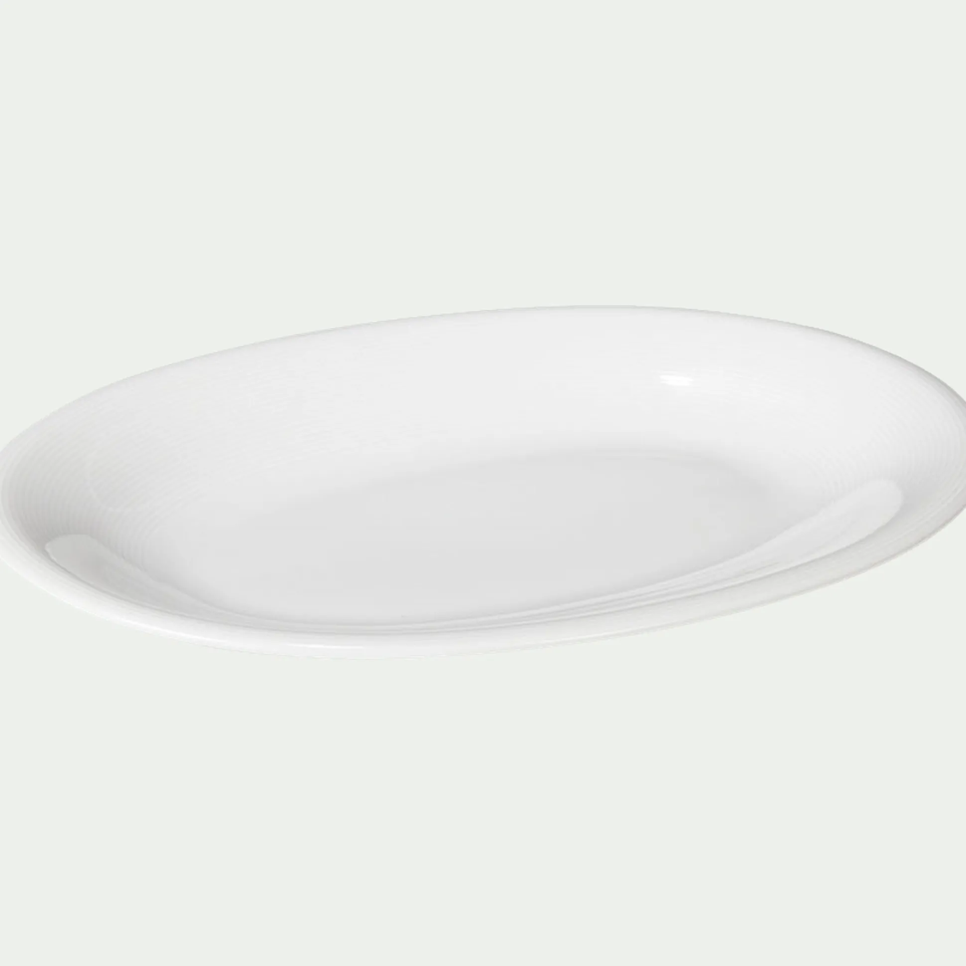 Plat de présentation ovale en porcelaine qualité hôtelière L33cm - blanc