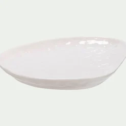 Plateau déco organique en céramique L31cm - blanc