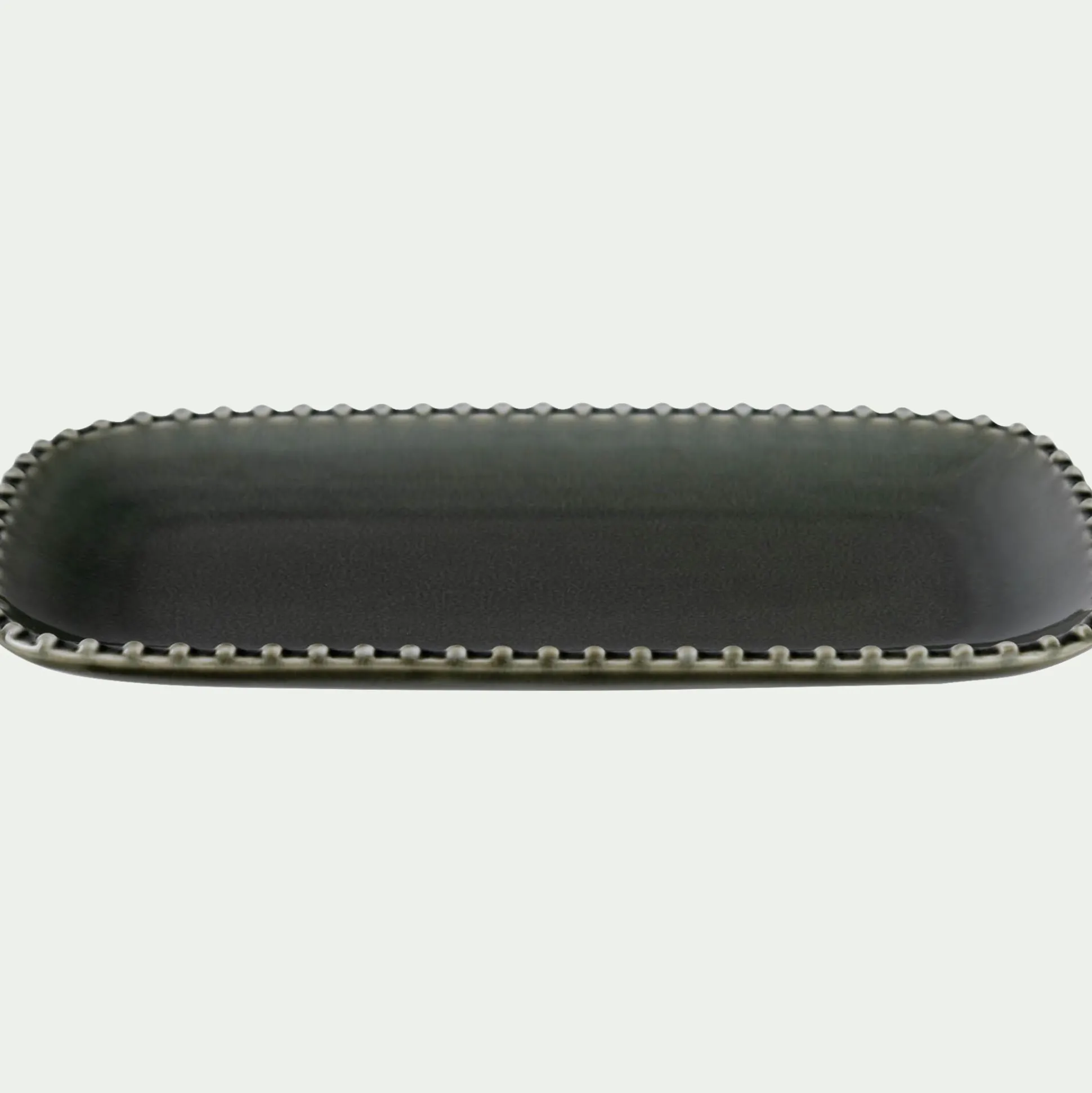 Plateau décoratif en porcelaine 14x25cm - vert