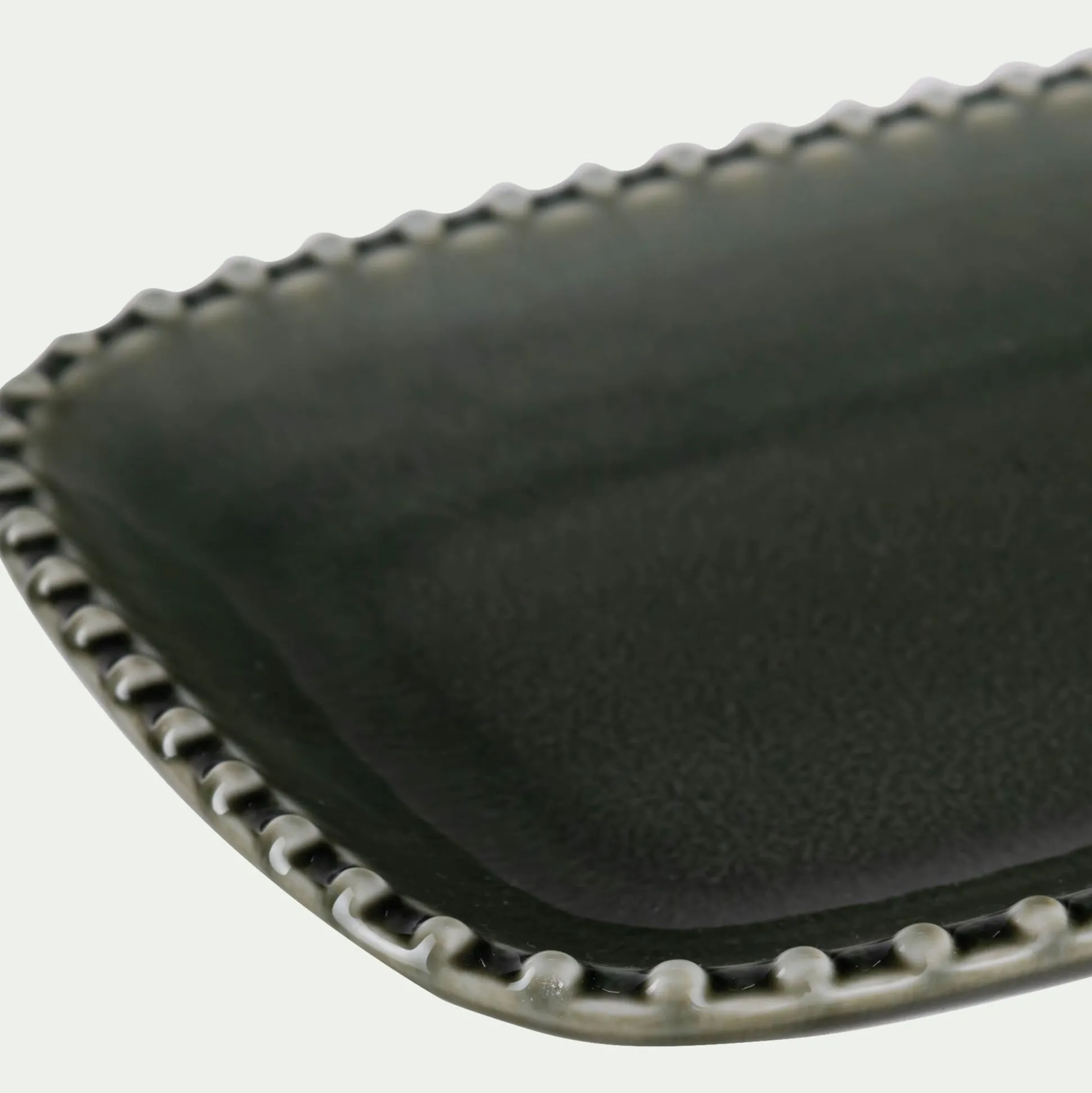 Plateau décoratif en porcelaine 14x25cm - vert