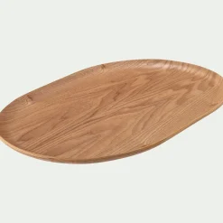 Plateau décoratif ovale en bois de saule 25x40cm - bois clair
