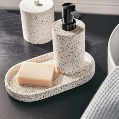 Plateau en terrazzo L23cm - blanc