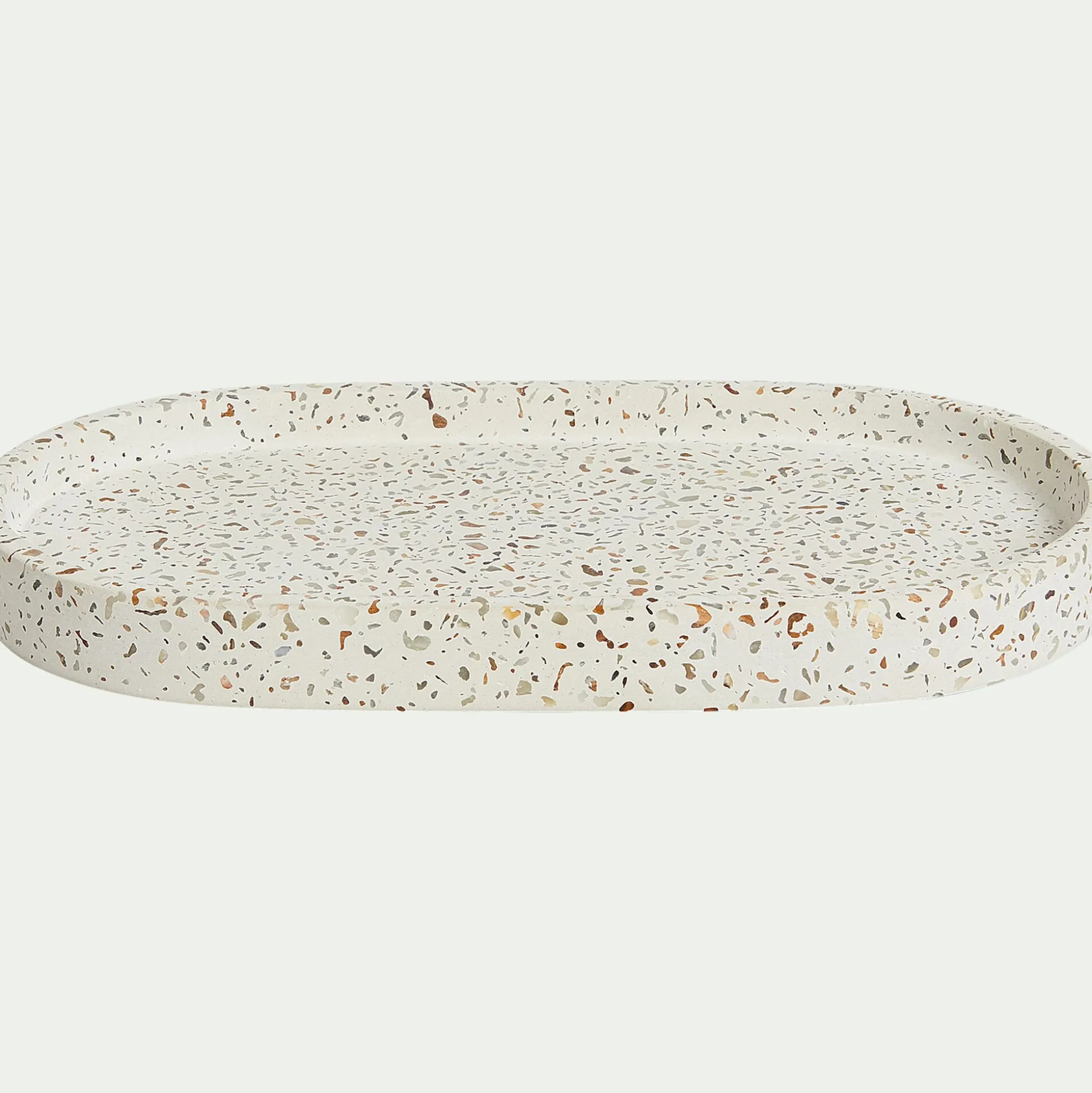 Plateau en terrazzo L23cm - blanc