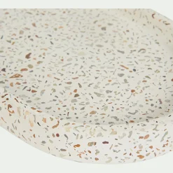 Plateau en terrazzo L23cm - blanc