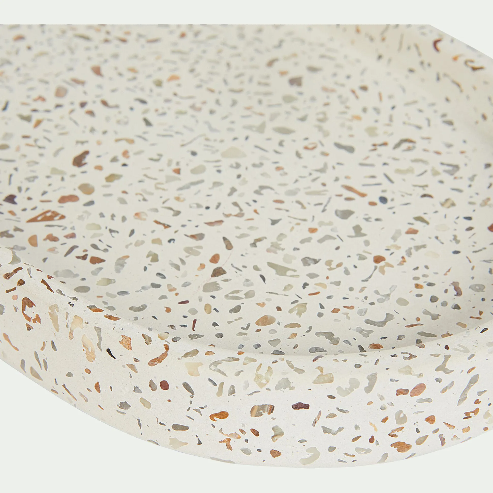 Plateau en terrazzo L23cm - blanc