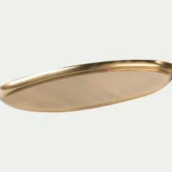 Plateau ovale en fer 20,5x36,5cm - doré