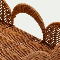 Plateau rectangulaire en rotin L46cm - marron