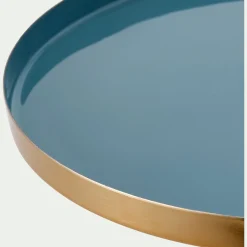 Plateau rond en fer D29,5cm - bleu