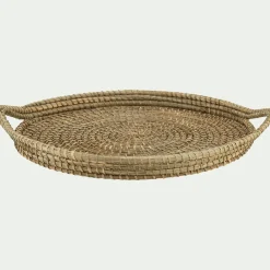 Plateau rond en jonc de mer D44cm - naturel