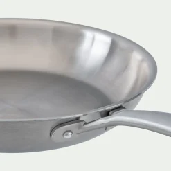 Poêle en inox D24cm - argenté métallisé