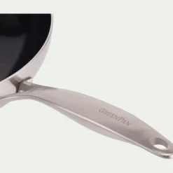 Poêle en inox et céramique D20cm - gris métallisé