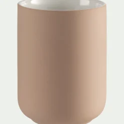 Porte brosse à dent en grès - rose