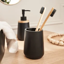 Porte brosse à dent en polyresine - noir